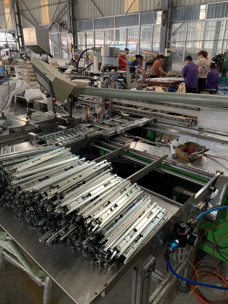 Assembly work area for drawer slide components