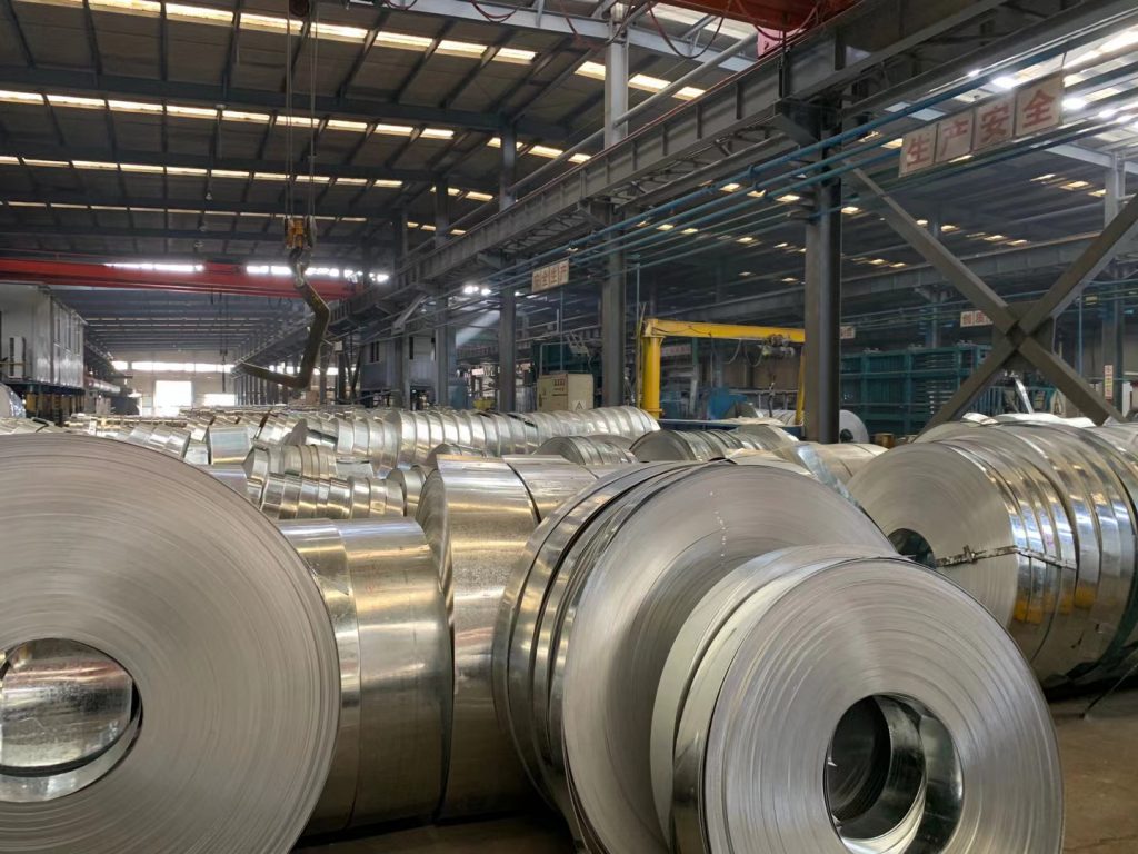 Material storage area in factory