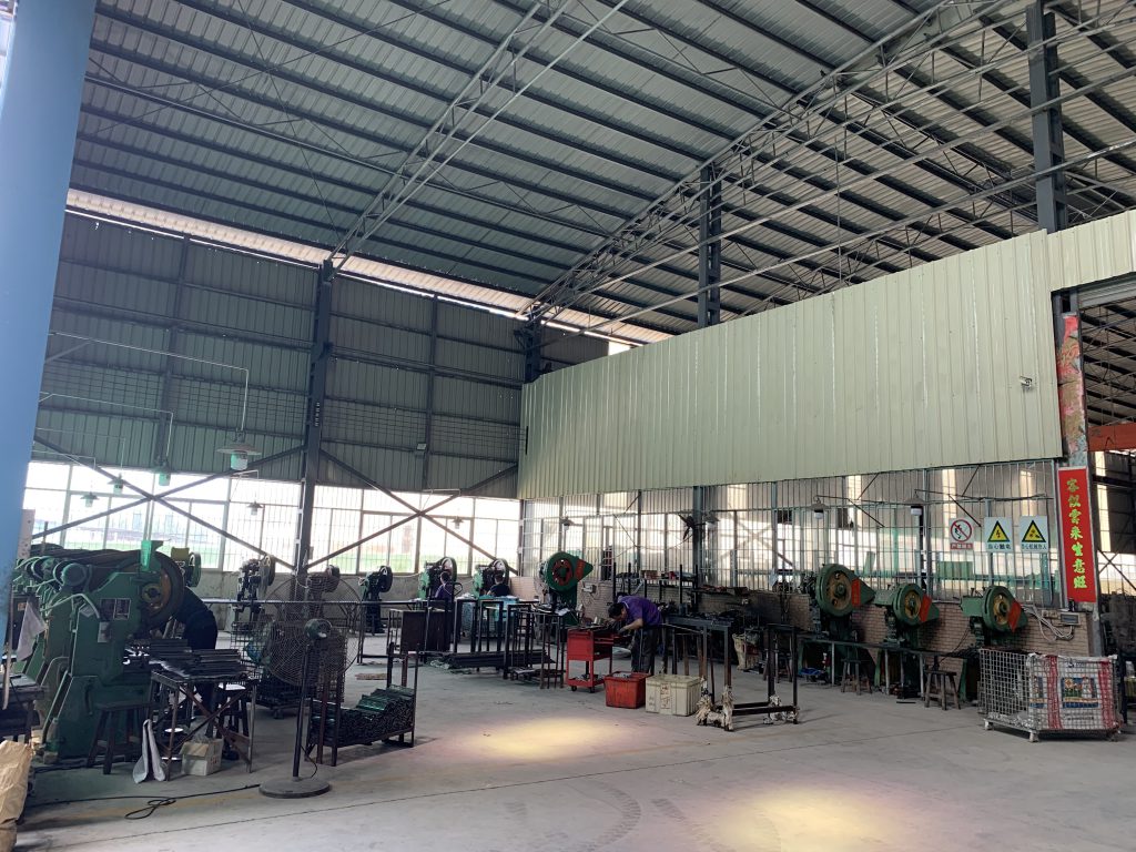 Production equipment in factory workshop
